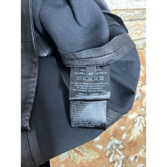 Joseph Leather Skirt Claire Lamb Leather Stretch Black Color Size 44 - Picture 3 of 5